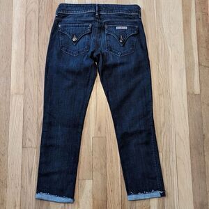 Hudson Collin Skinny Crop Button Pocket flap  dark wash jeans